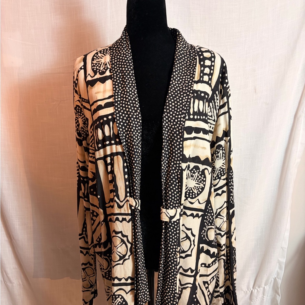 Vintage Cabrais Collection Open Front Rayon Top